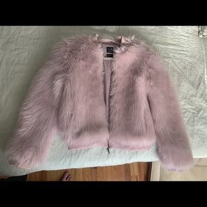 Armani Exchange pink fur coat NWOT